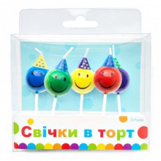 Артикул С-1-017-1 Свічки Фігурки Смайлики 5 шт