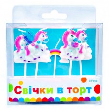 Артикул С-1-035-1 Свічки Фігурки Единоріжки 5 шт