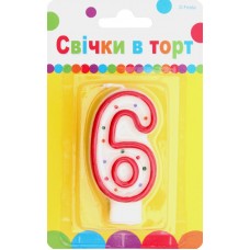Артикул С-1-007 Свічка Цифра "6"